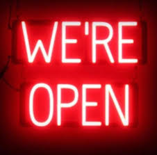 We're open sign